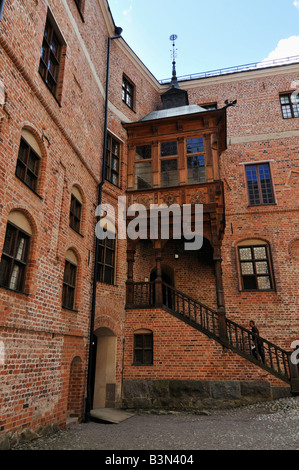 La cour intérieure du château Gripsholm près de Mariefred Stockholms Lan Suède Août 2008 Banque D'Images