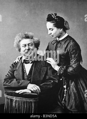 L'écrivain français ALEXANDRE DUMAS 1802 à 1870 avec son épouse Marie vers 1860. Son roman le plus célèbre est Les Trois Mousquetaires (1844) Banque D'Images