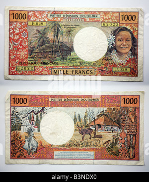 Franc français du Pacifique Tahiti Banque D'Images