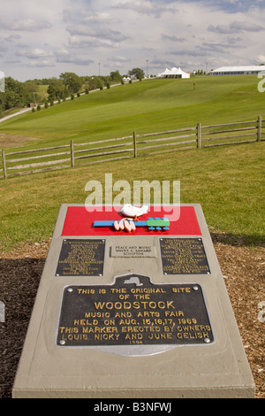 Monument situé sur le site d'origine du festival de Woodstock 1969. Banque D'Images