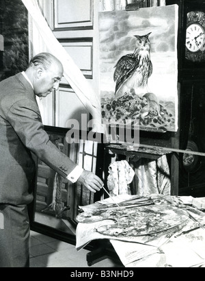 FRANCISCO FRANCO, dictateur espagnol profitant de sa peinture hobby en 1960 Banque D'Images