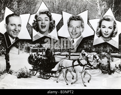 Noël blanc 1954 film Paramount avec de gauche Bing Crosby, Rosemary Clooney, Danny Kaye et Vera Ellen Banque D'Images