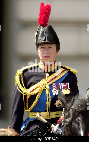 La princesse Anne prenant part à une parade de la couleur Juin 2000 Banque D'Images
