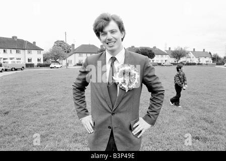 Tony Blair Mai 1982 du Parti du travail au cours de la sollicitation par l'élection de Beaconsfield Banque D'Images