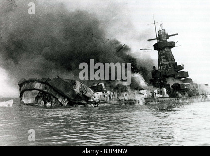 Cuirassé de poche allemand Graf Spee naufrage du navire de guerre WW2 coulé capoter elle-même suivant la bataille de River Plate Banque D'Images