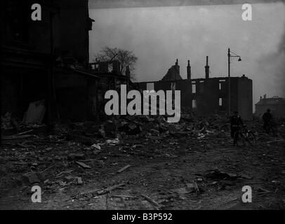 Dommages causés par les bombes Glasgow Clydeside pendant WW2 Banque D'Images