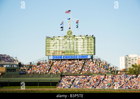 Chicago Cubs Baseball Wrigley Field Scoreboard Banque D'Images