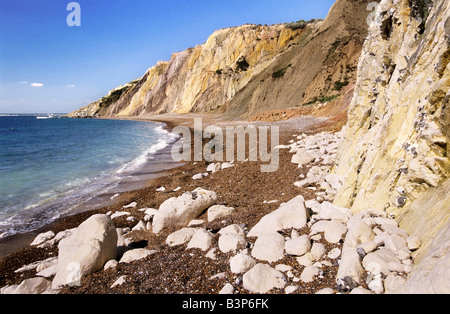 Les falaises et la plage à Alum Bay Île de Wight Banque D'Images