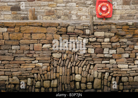 Détail de la jetée du port de grès à St Andrews, Fife. Banque D'Images