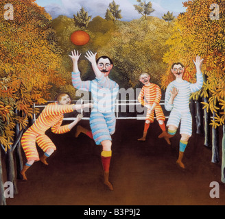 Les joueurs de football par Henri Rousseau 1908 Banque D'Images