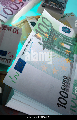 Les billets en euros, close-up Banque D'Images