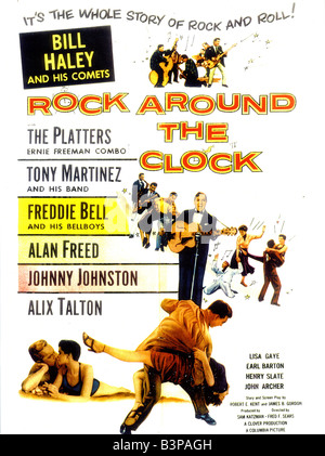 ROCK AUTOUR DE L'horloge affiche pour 1956 Columbia film avec Bill Haley Banque D'Images