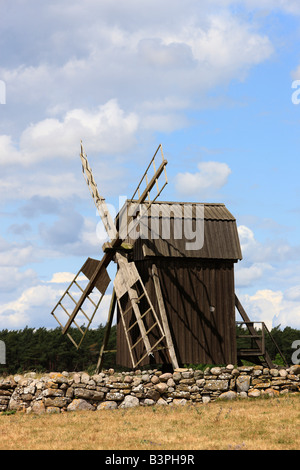 L'un des 400 moulins à vent à partir de 2000, à l'origine Oeland, Comté de Kalmar, Suède, Scandinavie, Europe Banque D'Images