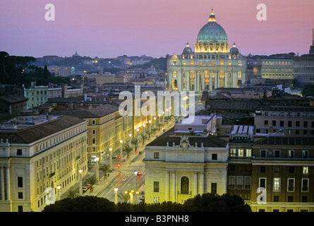Via delle Conciliazione, Basilique Saint Pierre, Rome, Latium, Italie, Europe Banque D'Images