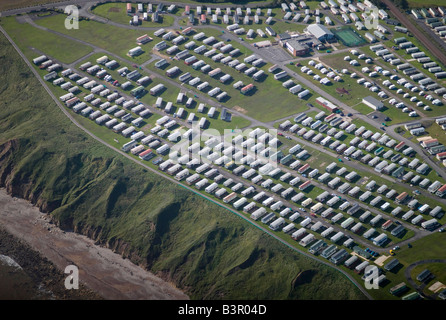 Camping Site sur le littoral nord-est à Crimdon, Hartlepool, Angleterre du Nord-Est Banque D'Images