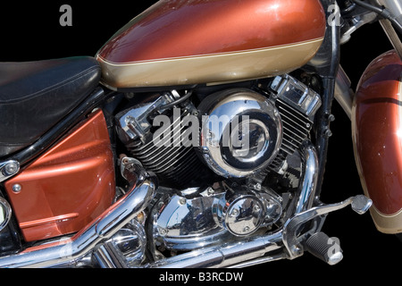 Yamaha dragstar sur noir Banque D'Images