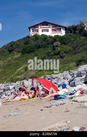 Guetary architecture village pays Basque France Banque D'Images