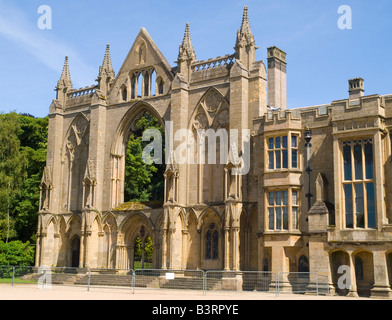 De près de l'avant de l'Ouest à Newstead Abbey dans le Nottinghamshire, Angleterre, Royaume-Uni Banque D'Images