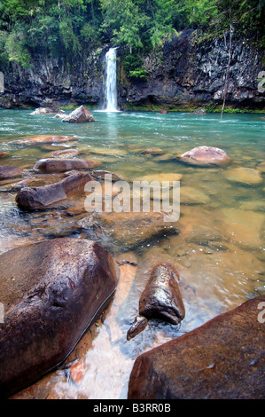 En cascade dans la rivière Tully Tully Gorge National Park North Queensland Australie Banque D'Images