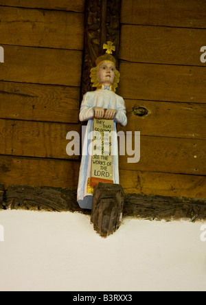 Sculpture en bois dans l'église paroissiale St Ives Cornwall England Angleterre UK Royaume-Uni GB Grande-bretagne Îles britanniques Europe EU Banque D'Images