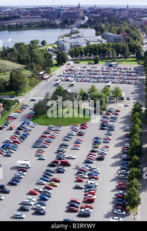 Vue aérienne de la zone de stationnement Helsinki Finlande Banque D'Images