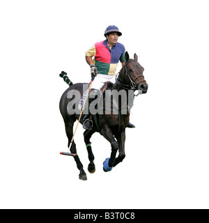 Polo match England sports in motion cavalier l'équitation homme motion déménagement hors polo mallet player vitesse de compétences Banque D'Images