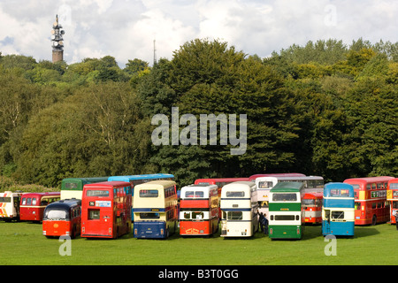 Bus d'époque rally Heaton park Manchester 2008 Banque D'Images