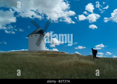 Syndicat monte au moulin à Herencia La Mancha Espagne Banque D'Images