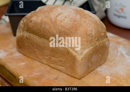 Boulangerie Pâtisserie pain fait maison de pain bio dans une fraîche du four Banque D'Images