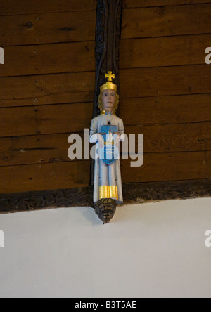 Sculpture en bois dans l'église paroissiale St Ives Cornwall England Angleterre UK Royaume-Uni GB Grande-bretagne Îles britanniques Europe EU Banque D'Images