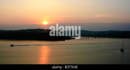 Coucher de soleil sur Fort James et Kinsale harbour, Cork, Irlande Banque D'Images