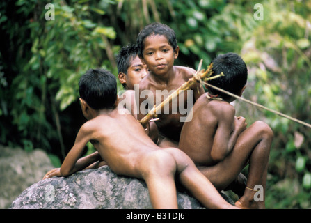 L'Océanie, l'Indonésie, l'île de Ceram, Maluku. Les gens Naulu. Banque D'Images