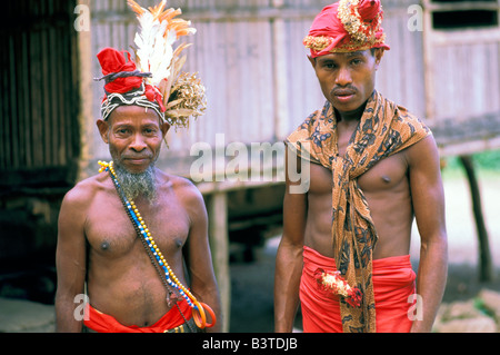 L'Océanie, l'Indonésie, l'île de Ceram, Maluku. Les gens Naulu. Banque D'Images