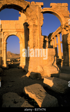 L'Asie, Syrie, Palmyre. Arc monumental, l'entrée principale. Banque D'Images