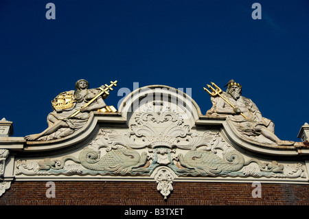 L'Europe, les Pays-Bas (Hollande), aka Hoorn. Immeuble avec façade maritime historique. Banque D'Images