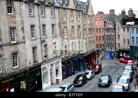 Victoria Street et West arc dans la vieille ville d'Édimbourg Banque D'Images