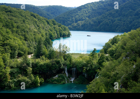 Parc national des Lacs Plitwitz, République de Croatie, l'Europe de l'Est Banque D'Images