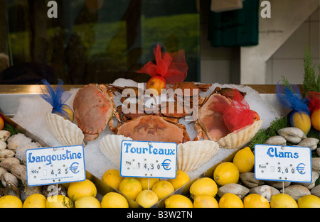 Comptoir de fruits de mer Fruits de Mer Paris France Europe UE Banque D'Images