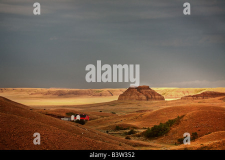 Castle Butte dans Big Muddy Valley de la Saskatchewan Banque D'Images