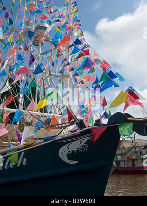 Voile décoré pour la bénédiction de la flotte au cours du Festival de la crevette Delcambre LA Aug 17 2008 Banque D'Images