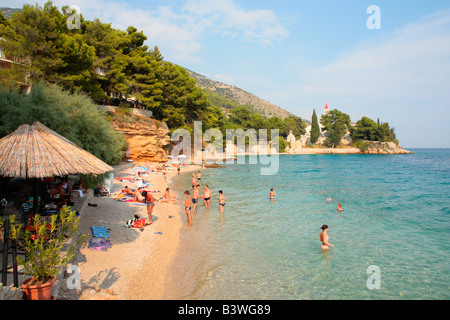 Plage de Bol sur l'île de Brac, République de Croatie, l'Europe de l'Est Banque D'Images