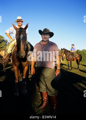 L'Amérique du Sud, l'Uruguay, en Floride, les Gauchos dans un ranch ou estancia. Banque D'Images