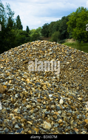 Les magasins d'une carrière de sable et rochers Béton Granulats Banque D'Images