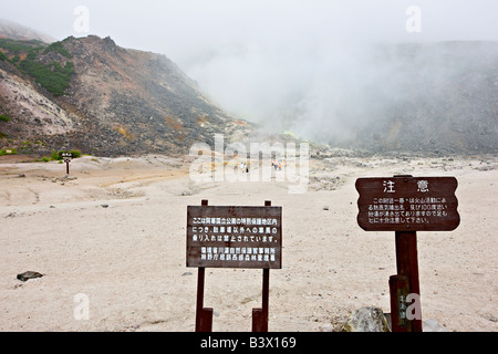 Io-zan volcan montagne, parc national de Akan, Hokkaido, Japon, Asie Banque D'Images