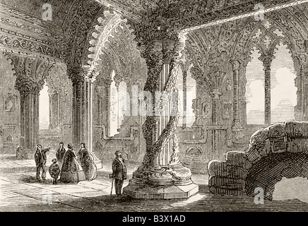 Intérieur de la Chapelle de Rosslyn à Roslin, Ecosse. Banque D'Images