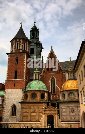 Les dômes et les clochers, Cracovie,Pologne,Wawel Banque D'Images