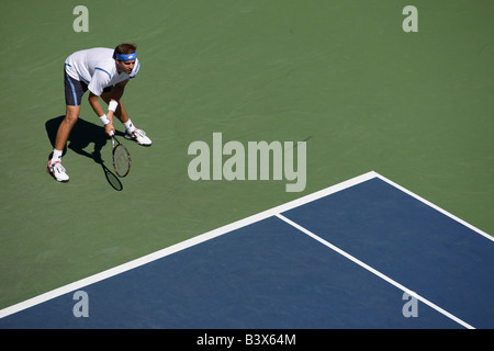 Tennis pro Gilles Muller (LUX) à l'US Open 2008 , Billie Jean National Tennis Center à New York, USA. Banque D'Images