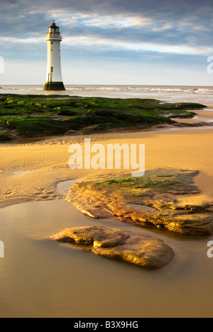 Photographie de la Perchaude, phare de Fort Rock [Nouveau] Brighton au coucher du soleil UK GB EU Europe Banque D'Images