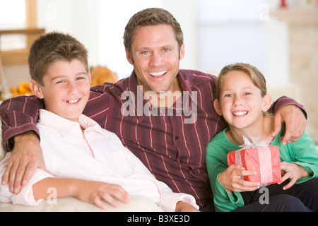 Portrait de famille à Noël Banque D'Images