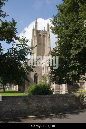 La tour de St Cuthbert's Parish Church, Wells, Somerset, UK Banque D'Images